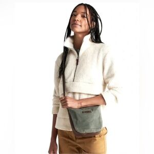 L.L. BEAN WAXED CANVAS SMALL CROSSBODY CHARCOAL GRAY